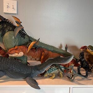 Reptile Dinosaur Toy Set - Green, Brown, Black